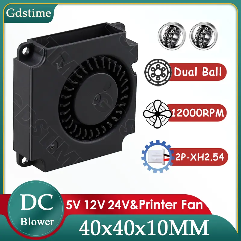 Gdstime 4010 Fan 24V 12V 5V 40MM*10MM DC Brushless Blower Fan 40MM Radial Fan 4CM Turbo Radiator for 3D Printer Accessories Part image 1