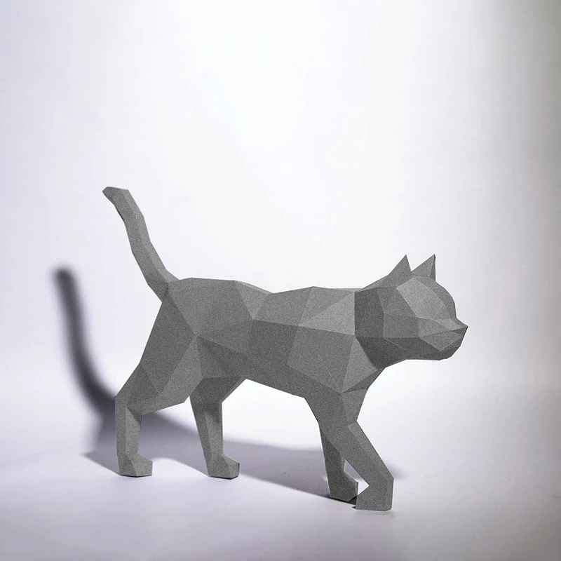 60cm Cat Paper Model Origami 3D Papercraft Home Hallway Party Ornaments Room Decor Desk Decorations Art Handmade DIY Puzzles Toy