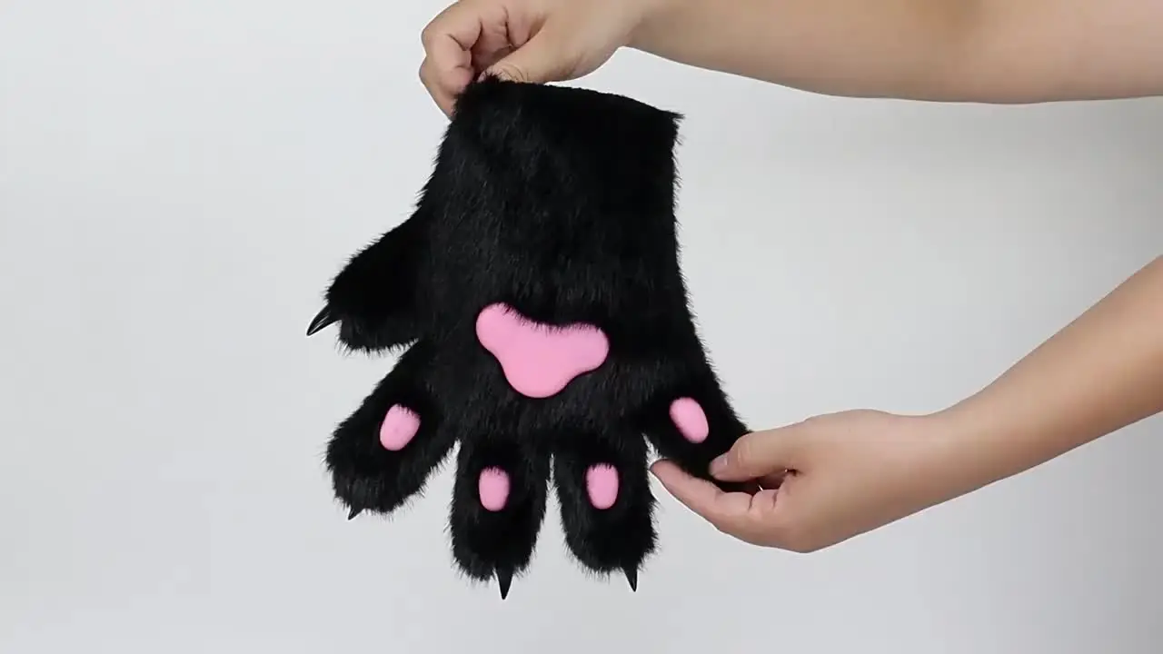 Guantes De Pata De Gato Sin Dedos – Peludos Y Tiernos Para Cosplay, Halloween Y Disfraces De Animales (1 Par)