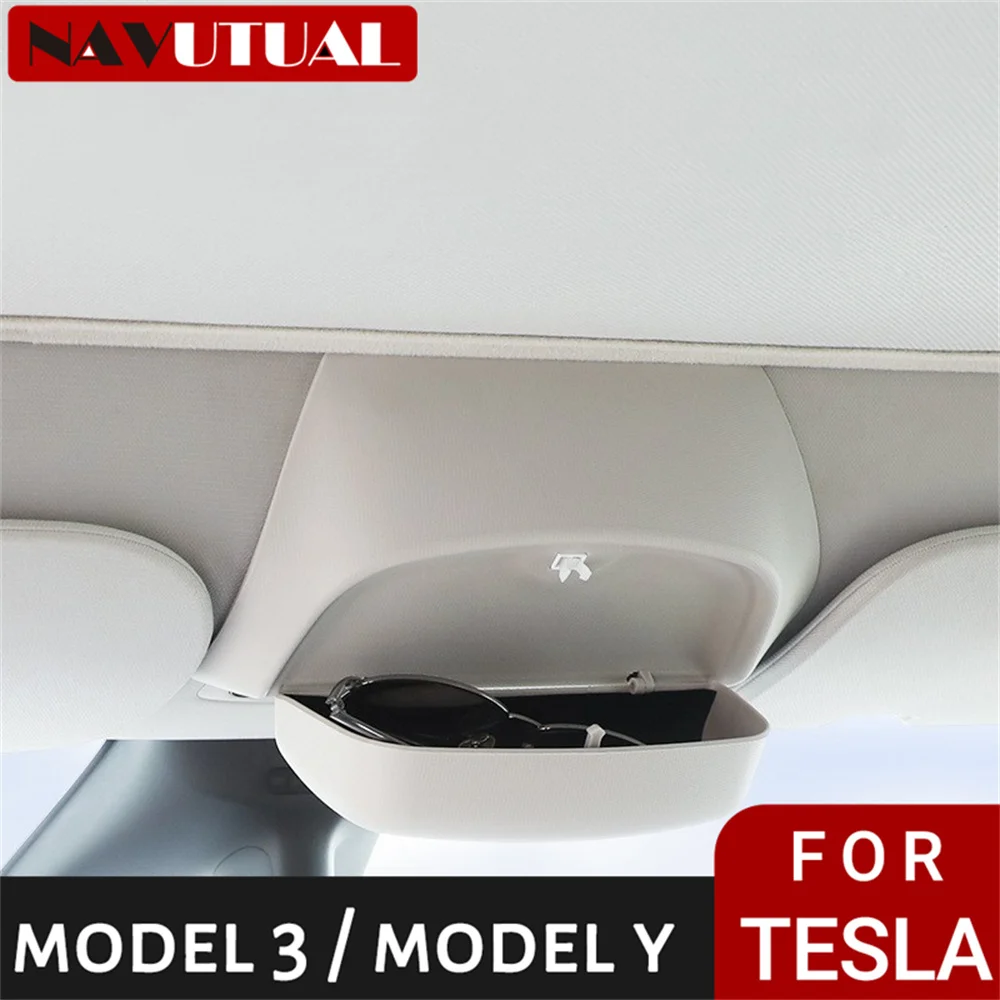 

NAVUTUAL for Tesla Model 3 Y Car Glasses Case Sunglasses Storage Box Model Y 2023 Accessories Modification