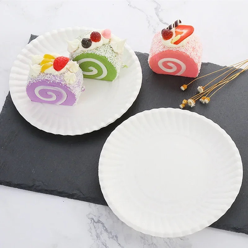 6inch Disposable Paper Plate birthday tableware set birthday party supplies party supplies 50/100Pcs For Birthday Wedding Xmas BBQ Party Kids Painting