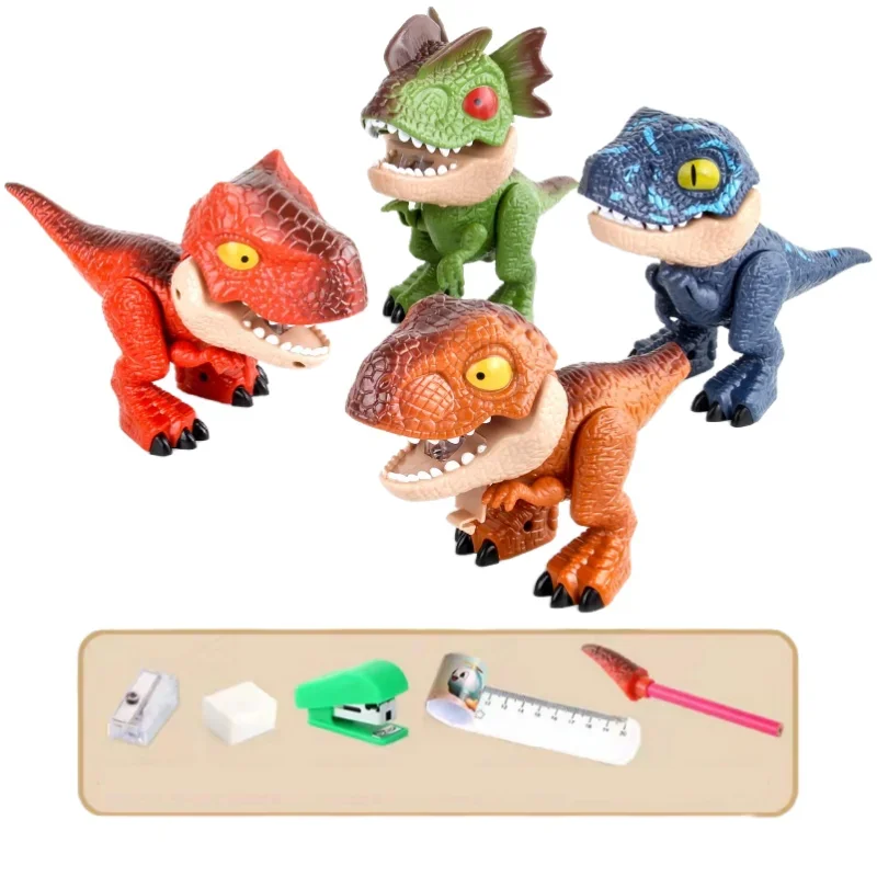 Dinosaur Stationery Five-in-One Set Model Toy for Kids Boys and Girls Creative Early Education Animals Toys Jurassic World Toys 2