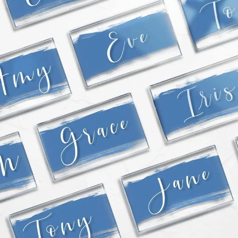 20/50Pcs Acrylic Transparent Table Seat Cards Wedding Blank Rectangular Seating Cards Guest Names Birthday Party Decorations