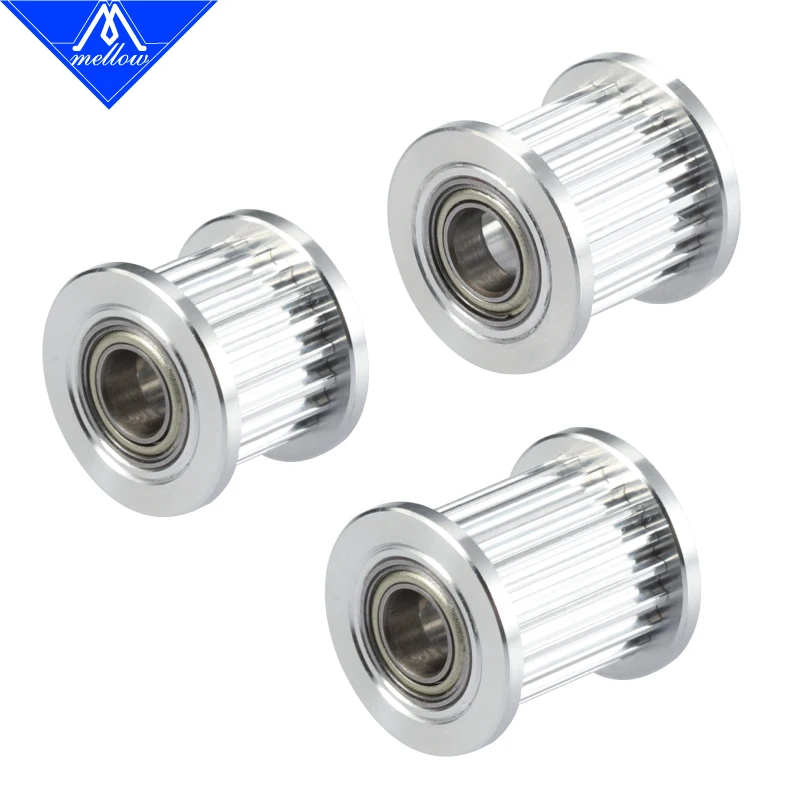 부드러운 3D 프린터 부품 1pcs GT2 아이들러 타이밍 풀리 20 톱니 휠 보어 5mm GT2 타이밍 벨트 6MM 용 알루미늄 기어 톱니
