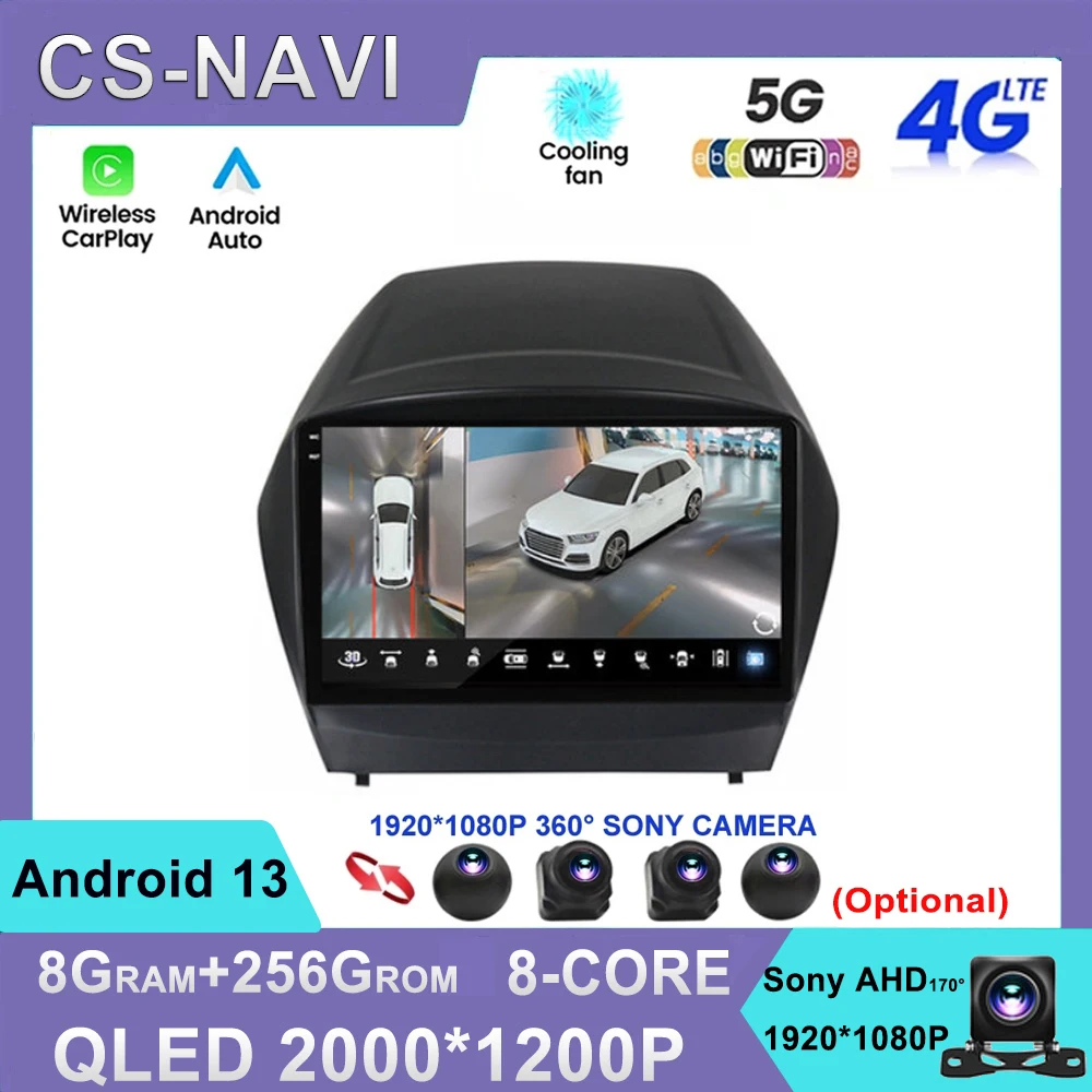 

Для HYUNDAI TUCSON IX35 2012 2013 2014 2015 8-ядерный 4G WIFI Android 13 Автомобильный мультимедийный стерео DVD-плеер навигация GPS радио