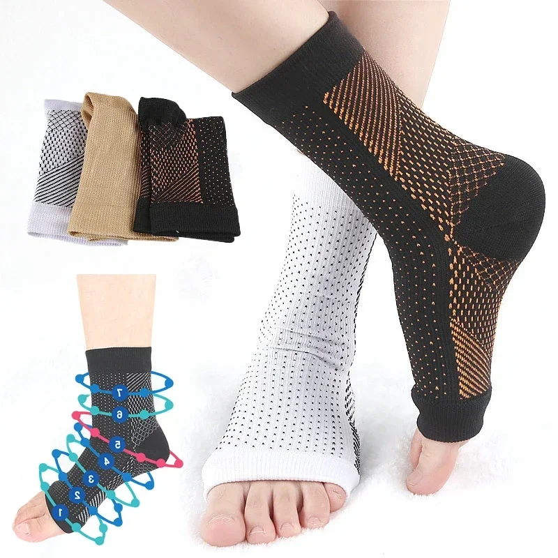 

1 Pair Foot Anti-Fatigue Ankle Support Relief Pain Compression For Men Sock Women Thickening Sport Running Yoga Socks Brace Sock