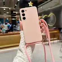 Sleek Matte Solid Color Crossbody Strap Phone Case with Metal Buckle