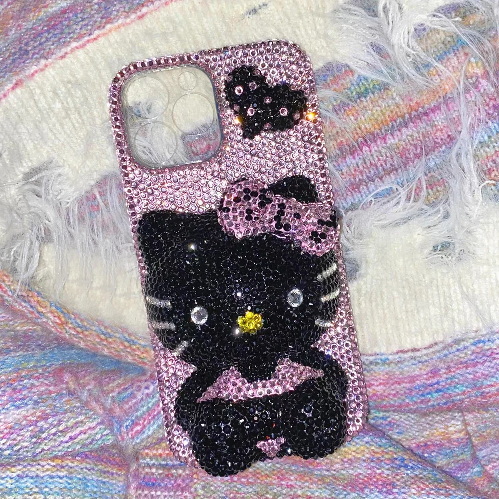 Rhinestone Bling Crystal Phone Case Chain for IPhone17 16 12 13 14 15Pro Max X Xs XR 7 8 Plus SE 2 3 10 Transparent Bumper Cover