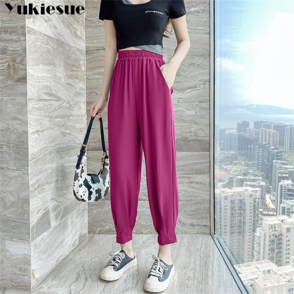 Pants Women Spring Autumn All-match Trendy Female Korean Style Leisure  Loose High Quality Streetwear Pockets Trousers Solid Chic - Pants & Capris  - AliExpress