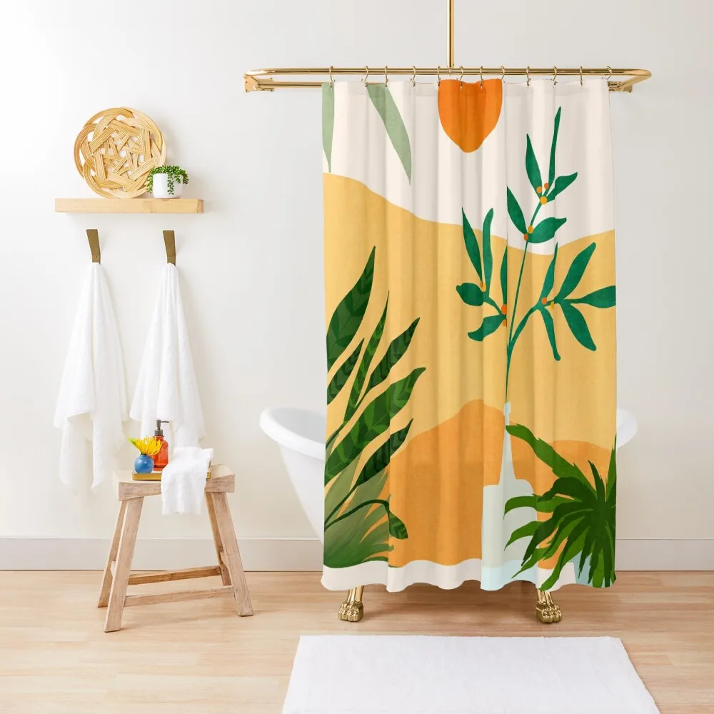 

California Sunset Views Whimsical Summer Landscape Shower Curtain Bathroom Shower Shower Bath Sets For Bathroom Curtain