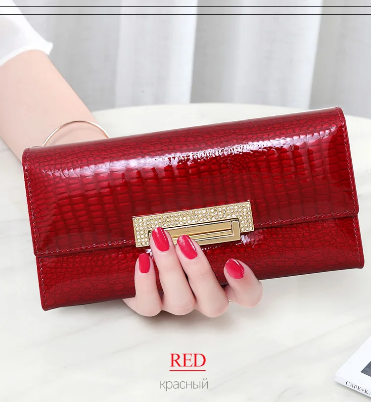 Freies Geschenk Frauen Brieftasche Diamanten Leder Weibliche Geldbörse Mode Haspe Münze Tasche Langen Design Kupplung Damen Karte Halter Geld Tasche – Detail 13