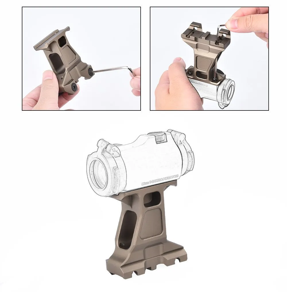 GBR Scope Red Dot Sight Lerna Mount Kit Erhöhte Basis Jagd Halterungen Fit 20mm Picatinny Schiene Taktische airsoft Zubehör – Detail 5