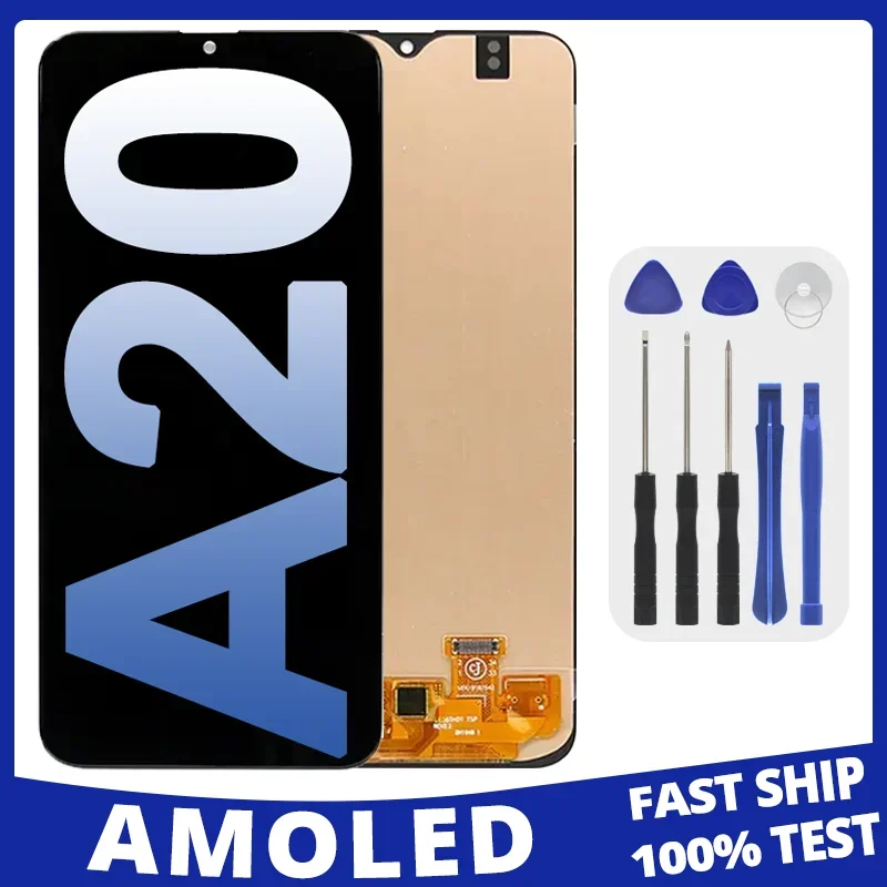 

6.4'' Super AMOLED For Samsung Galaxy A20 A205 A205F A205FN LCD Display Touch Screen Replacement Digitizer Assembly