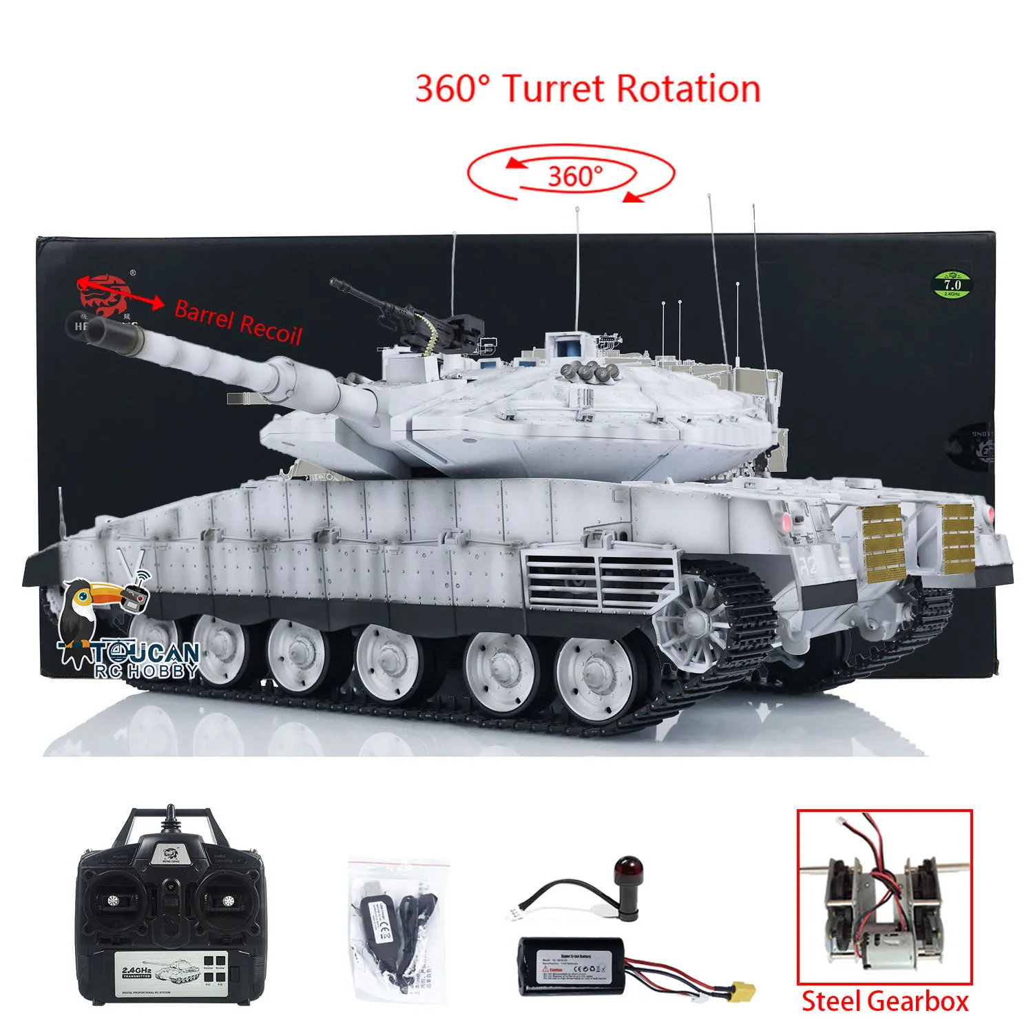 Gifts 3958 1/16 Heng Long RC Tank IDF Merkava MK IV Metal Driving Gearbox Tanks Cars Toys Radio Control Panzer Model TH23439 3