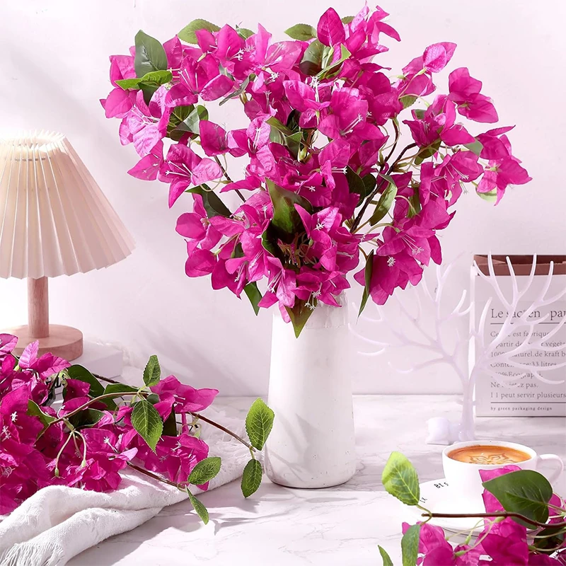 Confezione da 2 fiori artificiali da appendere, resistenti ai raggi UV, piante finte, rampicanti, bouquet di fiori per parete, casa, giardino, cortile, patio, decorazione per matrimoni