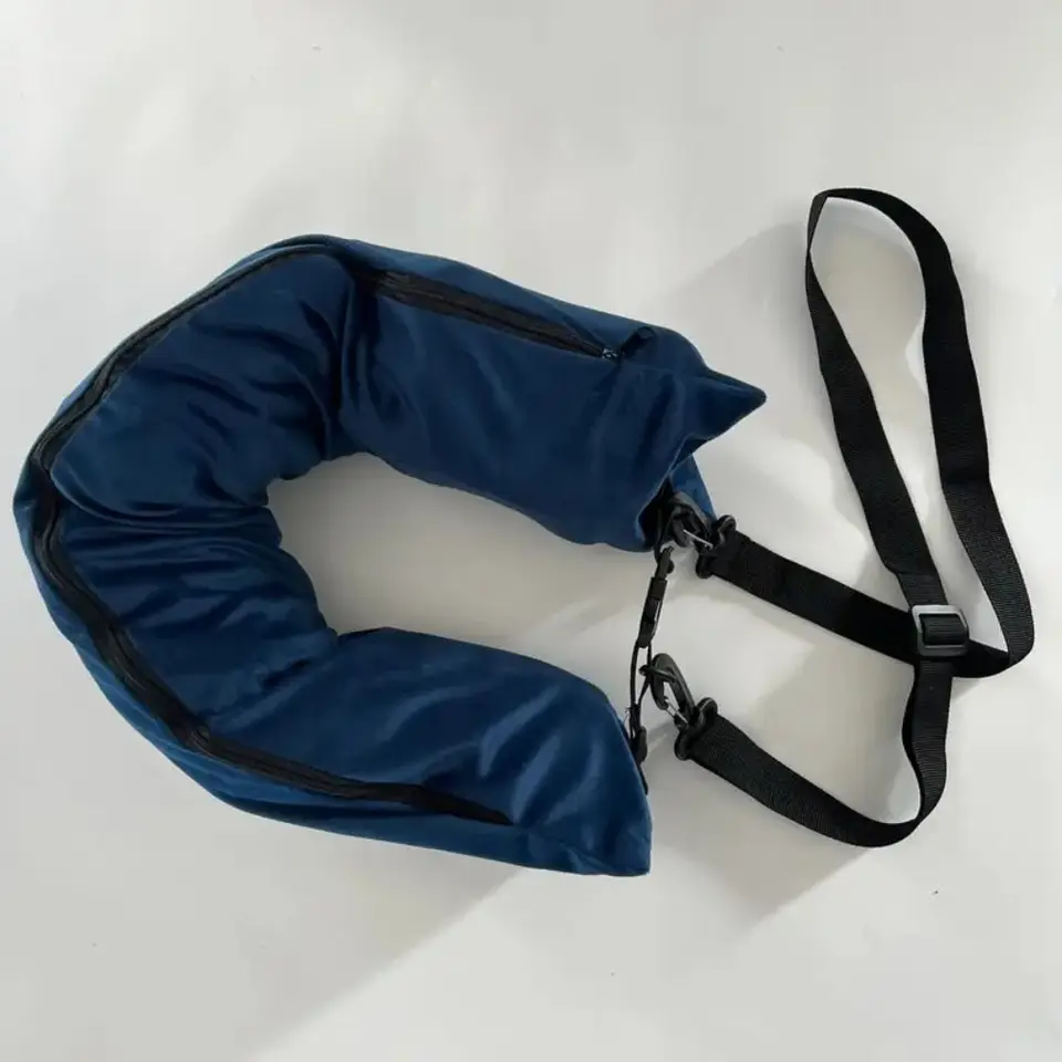 Cuscino Da Viaggio Gonfiabile Con Vestiti | Federa In Velluto Per Aereo | Salva Spazio In Valigia | Hack Da Viaggio Originale - 2