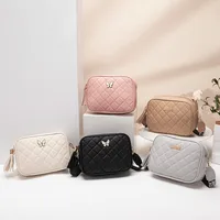 Lingge chain camera bag, ladies bag, fashionable small bag, leisurely and simple embroidered phone bag