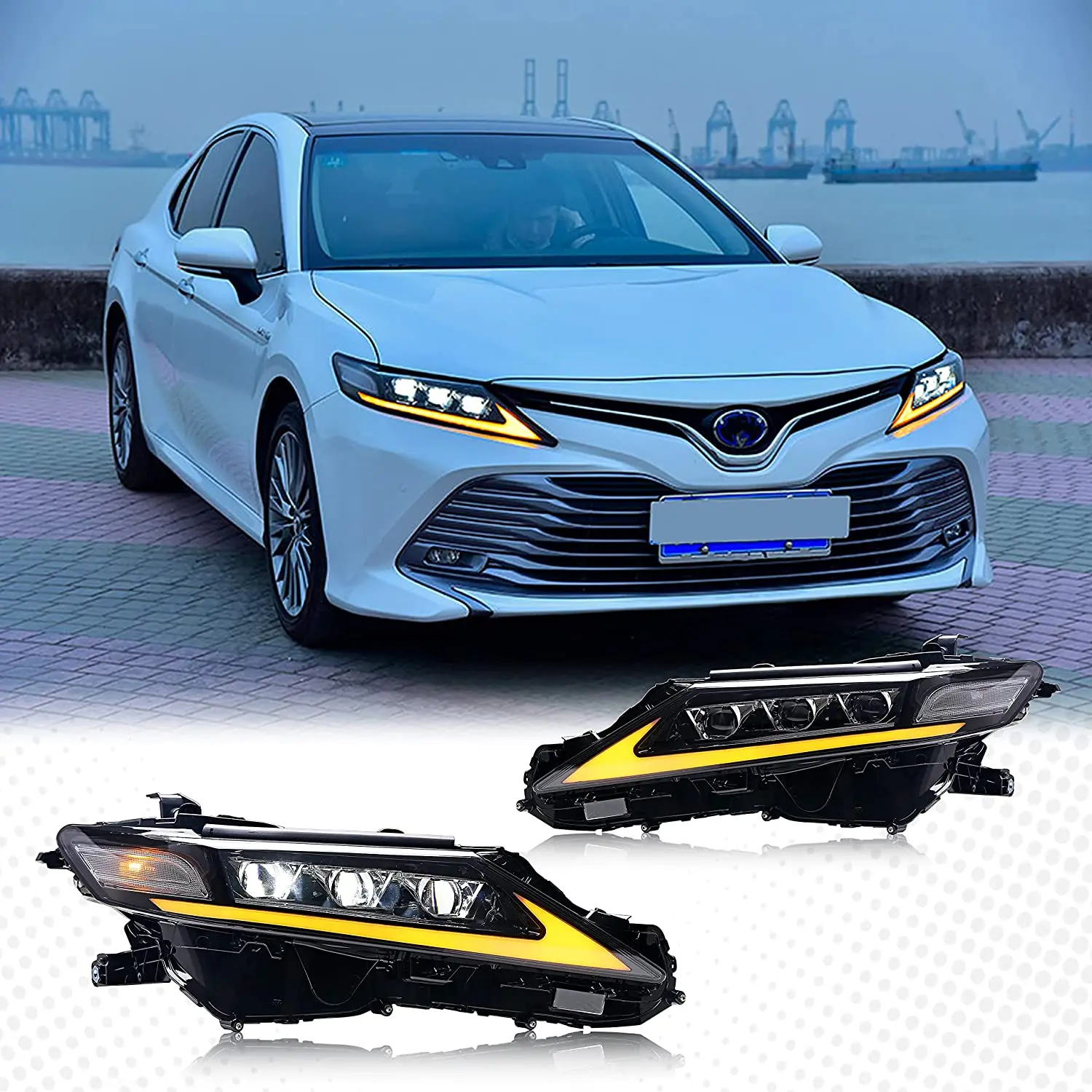 LEDTripleBeamHeadlightsforToyotaCamry20182023SELETRDStart