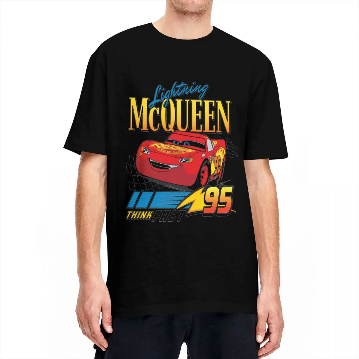 Lightning Mcqueen Cartoon T Shirt Uomo Donna 100% Cotone Hipster T-Shirt Girocollo Tees Manica Corta Abbigliamento Stampato