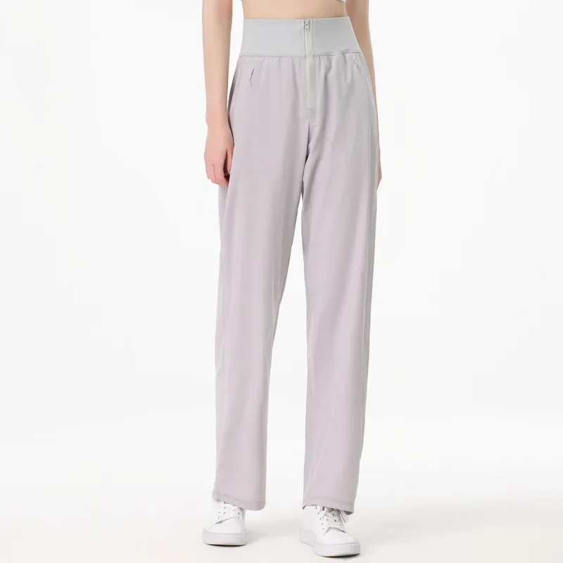 Women's Casual Sweatpants Straight-Leg Loose-Fit High-Waisted Summer Fitness Leggings Quick-Dry Running Pants Versatile