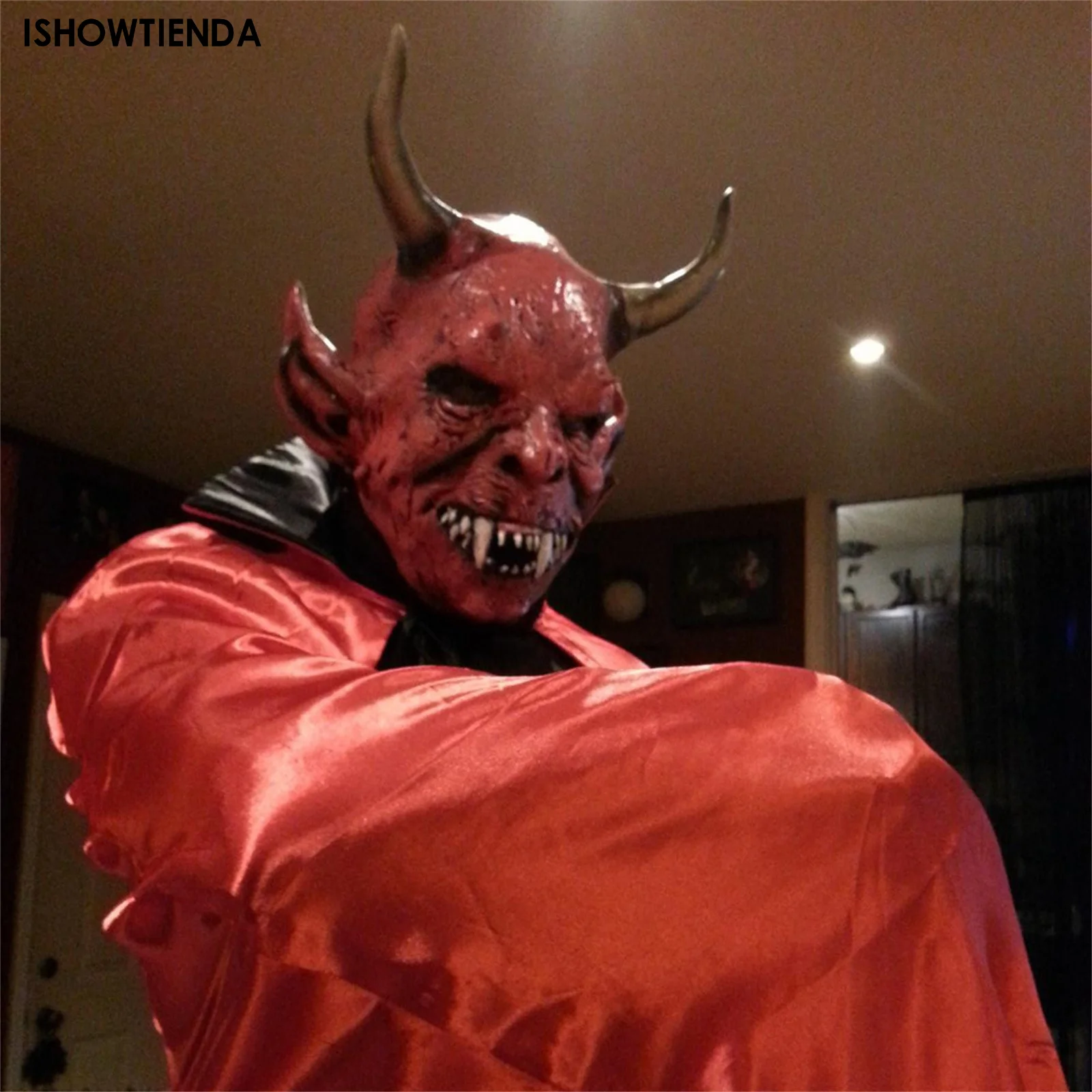 

Страшный дьявол, страшный демон, хеллфайер, чудовище, шлем для розыгрыша, сценическое представление, карнавал, Хэллоуин, реквизит
