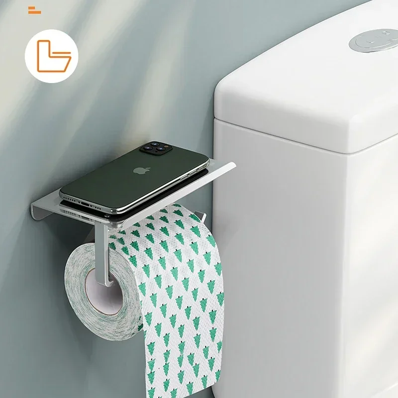 Aluminum Alloy Toilet Paper Holder Tissue Rack Bathroom Tissue Holder for Bathroom Storage Shelf Accessories