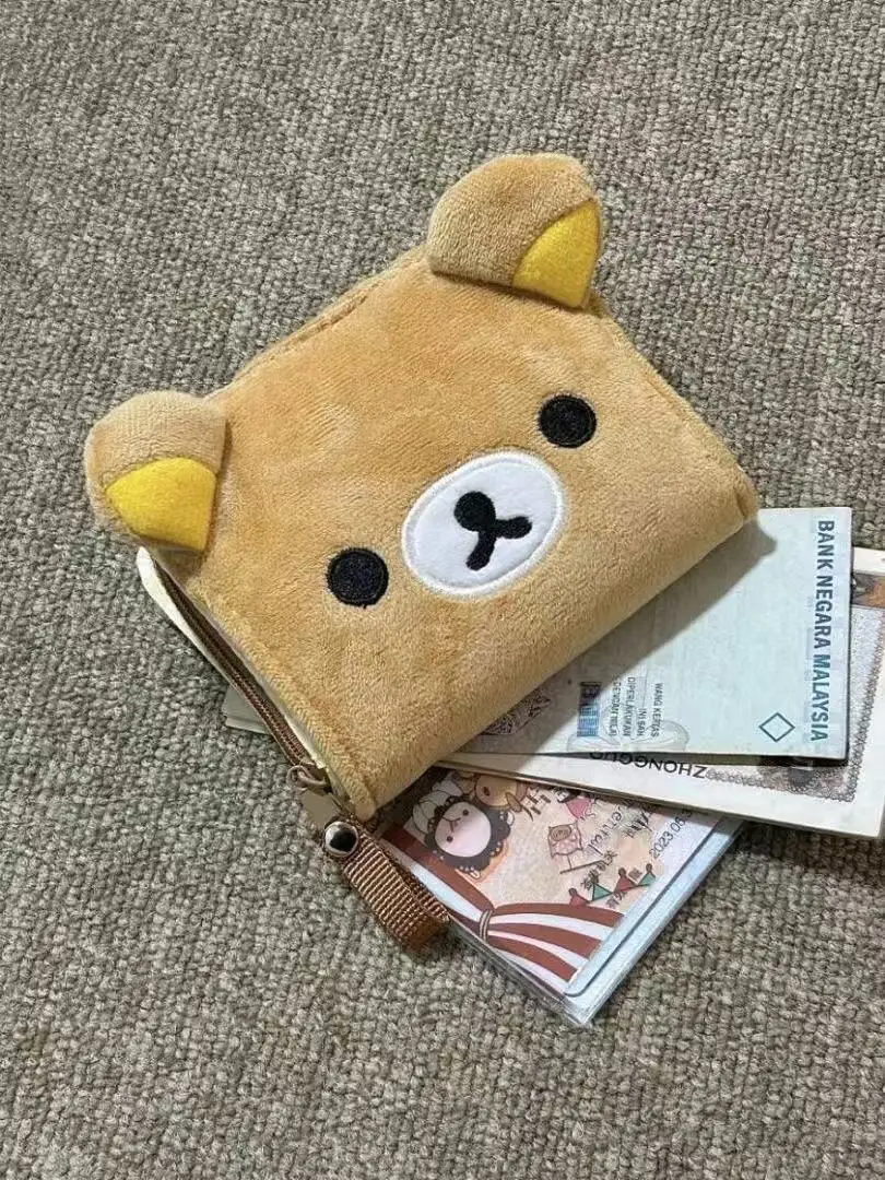 Mini Anime Girl Three-dimensional Plush Coin Purse New Ins Kawaii Portable Storage Bank Card Bag Birthday Gift