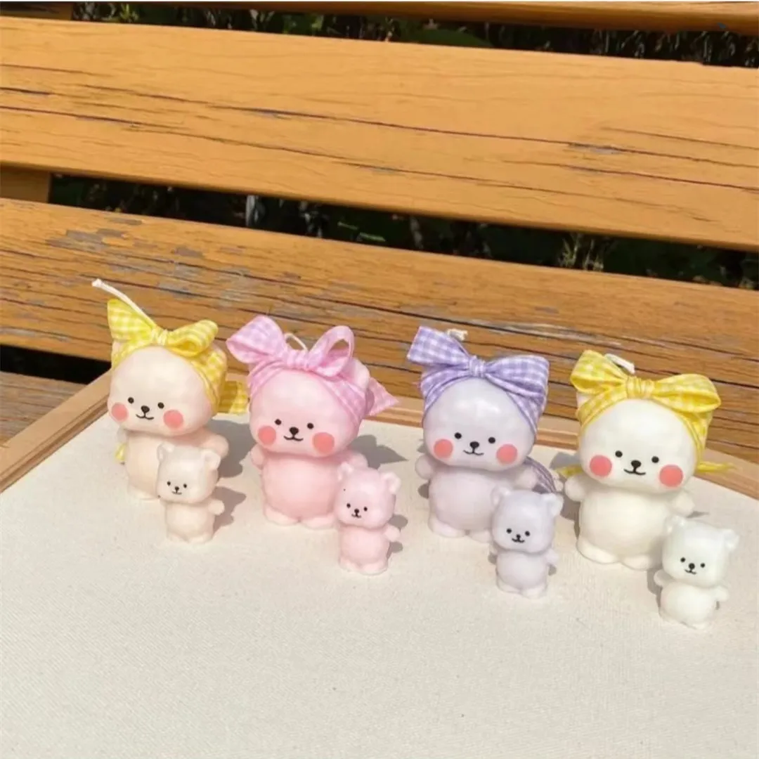 DIY 3D Bear Silicone Fondant Mold Cake Soap Moulds 3D Silicone Bowknot Bear Mold Fondant Cake Chlate Baking Mould Tool