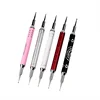 5pcs/set nail design rhinestones picker Double metal head painting dotting pen with nail Liner Drawing Painting Brush Tool Kits 3