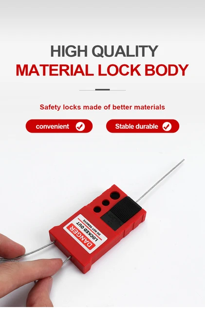 Mini Safety Adjustable Cable Lockout 500mm Slim Stainless