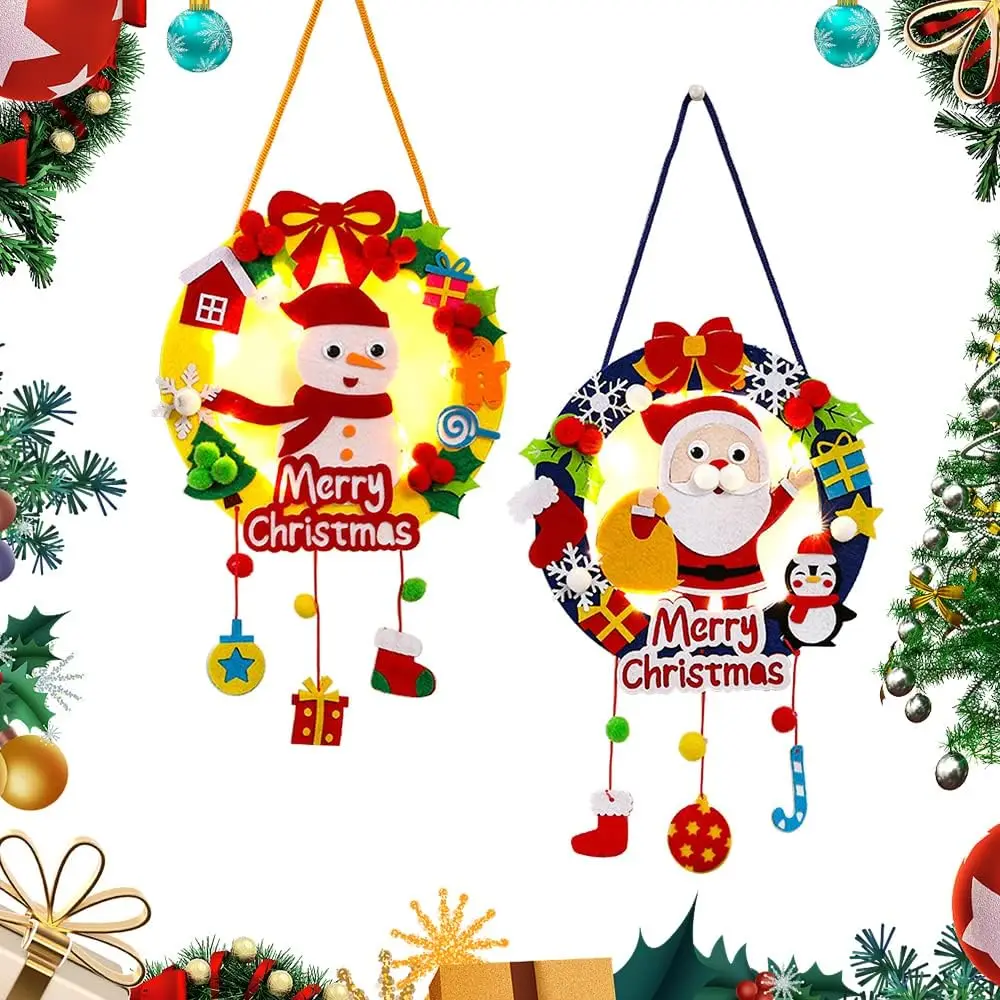 Kids Christmas Craft Kits DIY Felt Garlands Wreaths Children Holiday Decor Educational DIY Craft Kits Christmas DIY Party Decora