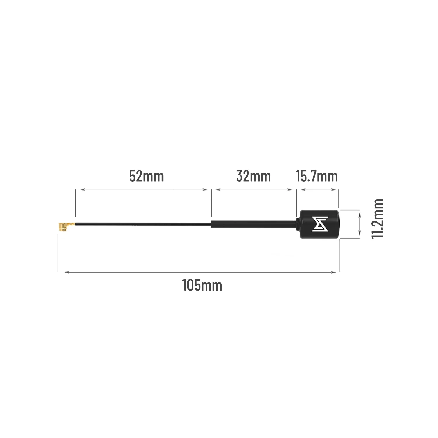 Deux antennes Caddx Polar Vista VTX 5.8G 105mm IPEX, l'une à côté de l'autre, pour transmission FPV HD.