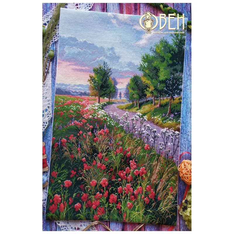 Counted Cross Stitch Kits Embroidered Home Decoration Morning Trail Flower Sea Oven1239