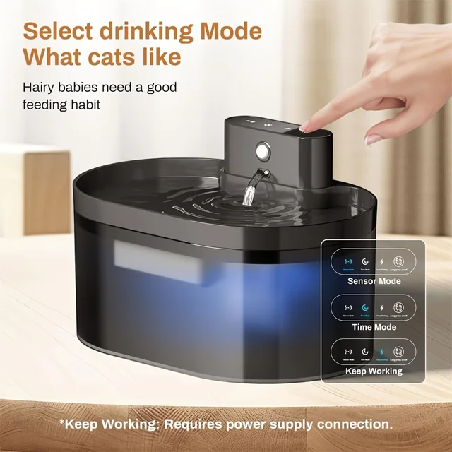 2.2L Wireless Automatic Pet Water Dispenser Rechargeable Cat Indoor Fountain Dispenser With 2600mAh Infrared Sensor For Dog Cat 2