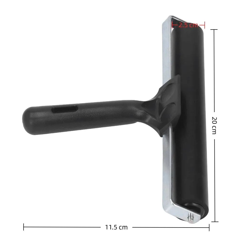 핸디 컨트롤 20cm 브레이어 롤러 부드러운 고무 블랙 프린팅 롤러 솔리드 스무스 오일 페인트 잉크 롤러 DIY 아트 공예