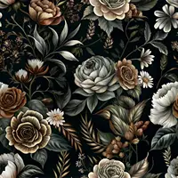 วอลล์เปเปอร์ลายดอกไม้วินเทจและติดกระดาษติดผนังลายดอกไม้ขนาดใหญ่สีเข้มกระดาษติดต่อแบบถอดได้สําหรับลิ้นชักตู้ 1