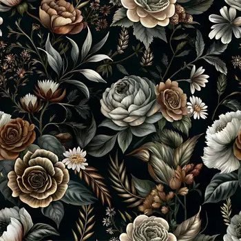 วอลล์เปเปอร์ลายดอกไม้วินเทจและติดกระดาษติดผนังลายดอกไม้ขนาดใหญ่สีเข้มกระดาษติดต่อแบบถอดได้สําหรับลิ้นชักตู้ 1