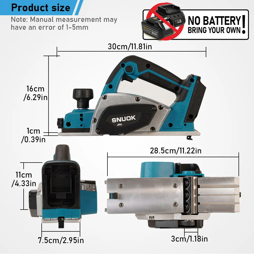 Brushless 9mm Cordless Planer 2