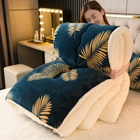 Winter Bedding Thick Quilt Blanket Thickened Warm Flannel Fleece Comforter for Cold Nights Set Bed Duvets Quilts the Blankets 3