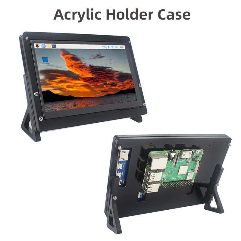 Polegada Touch Screen 1024x600 Hdmi-compatível com Display Lcd Suporte de Acrílico Opcional para Raspberry pi Laranja pi pc Tela Secundária 7 - Imagem 4