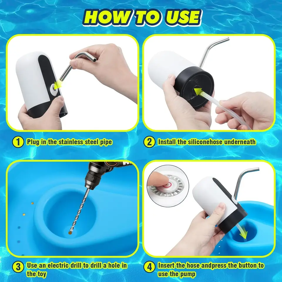 Pompe à Eau De Table Portable - Pour Nappe Phréatique Enfant - Batterie Rechargeable - Jeu D'eau été, Fêtes - 5