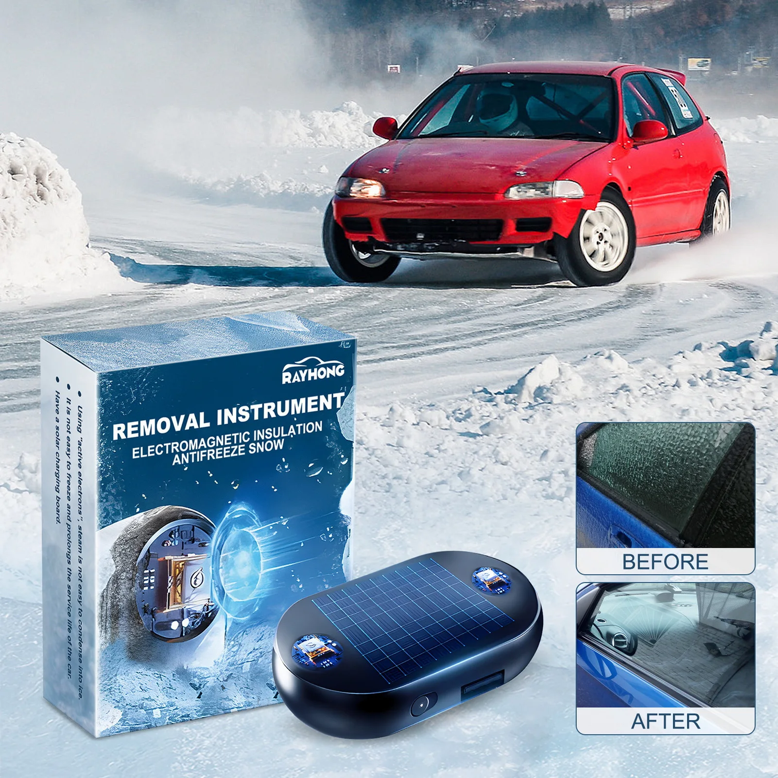 Car Window Anti Freeze Device Anti-ice Antifreeze Ice Snow Removal Instrument Suitable for Car Window Glass snow ice melting spray