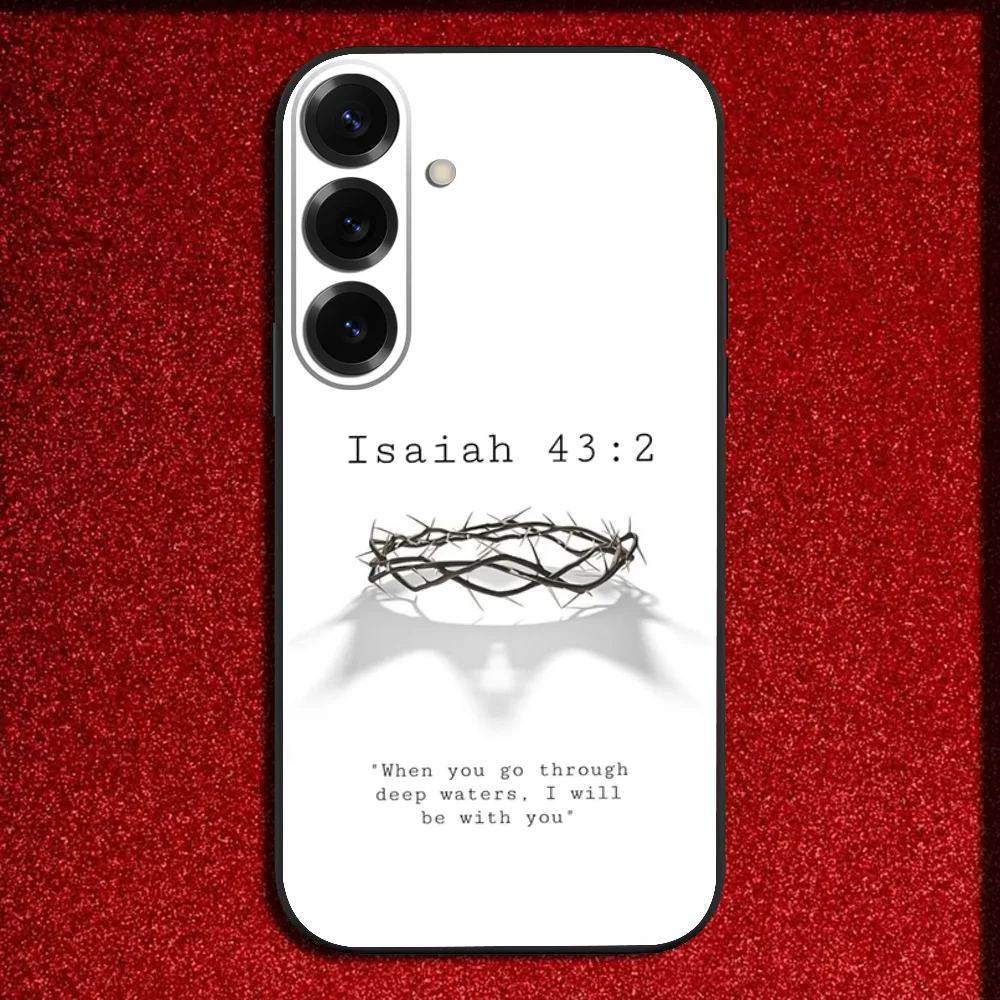 Inspirational Isaiah Jeremiah Psalm Jesus Bible Black Phone Case
