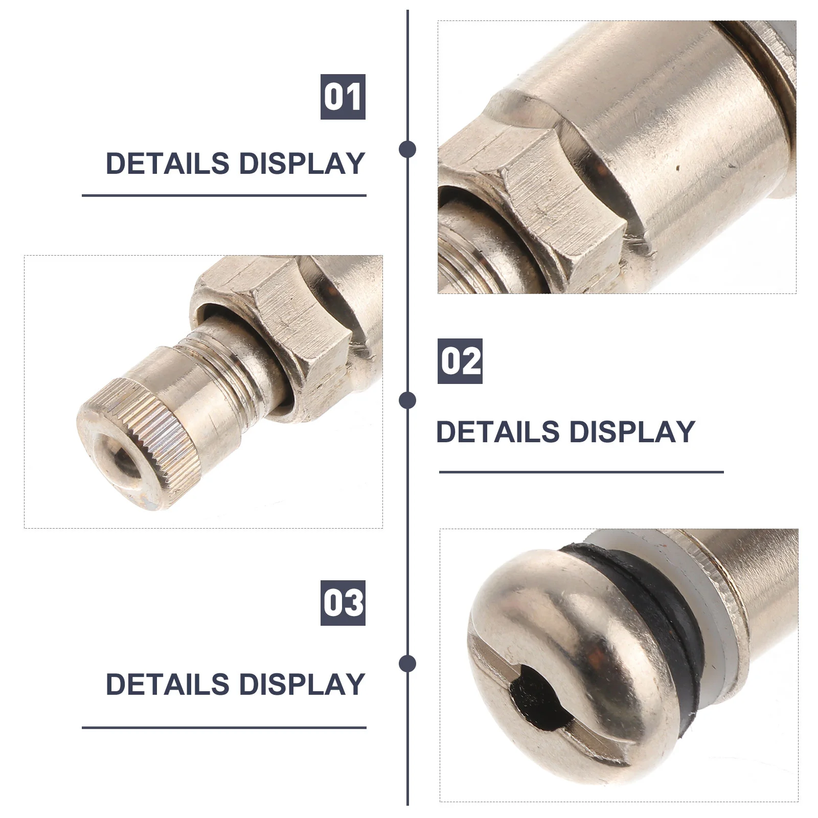 10pcs Bolt-in Tire Valves Stems Stainless Steel Tubeless Wheel Tyre Valves Stems