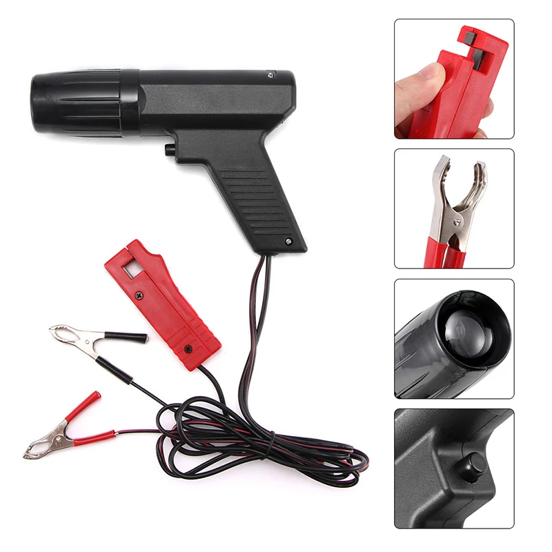 

12V Professional Car Motorcycle Engine Timing Light Ignition High Beam Timing Strobe Light Inductive Timing Lamp Detector