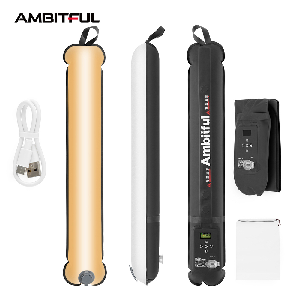 Ambitful GC12 Gold Crow 12 Flexible Photography Lighting Air Light 2700K-6500K Portable LED Soft Light Inflatable