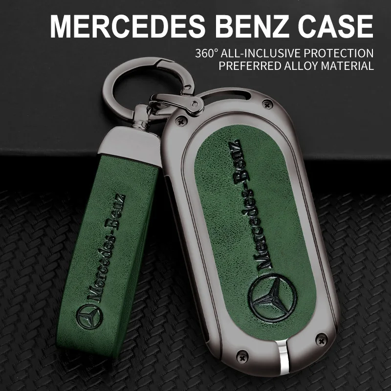 thumbnail image 1 of Funda protectora para llave de coche de cuero de aleación de zinc para Mercedes Benz 2022 CS Class W206 W223 S350 C260 C300 S400 S450 S500, 1 of 5