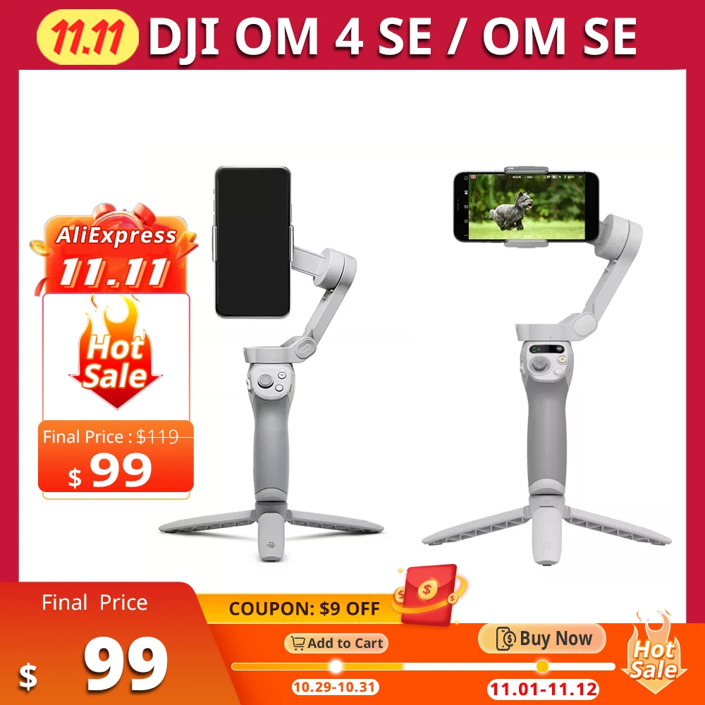 DJI OM 4 SE / Osmo mobile SE Handheld Gimbal Stabilizer Selfie Tripod Extension Rod Pole for SmartPhone Magnetic Design original