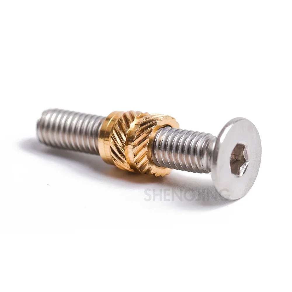 Hot Melt Knurled Thread Brass Insert Nut M1/M1.2/M1.4/M2/M2.5/M3/M4/M5/M6/M8 Female Threaded Embedment 100/10 PCS