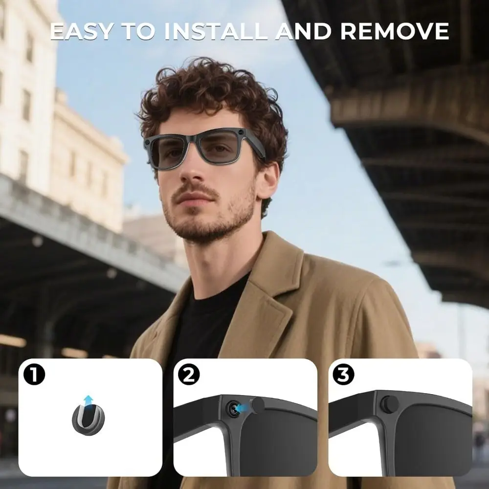 저점착 LED 라이트 차단 스티커 미끄럼 방지 재부착 가능 선글라스용 차광막 레이밴 메타 웨이페어러/스카일러/헤드라인용